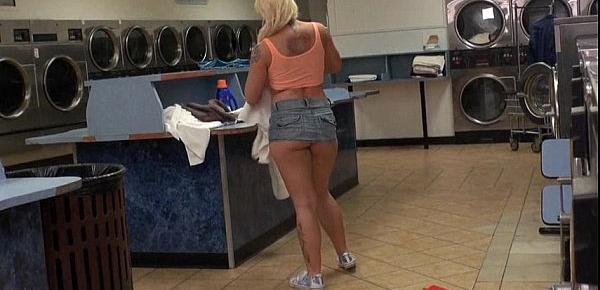  Busty Leyla Falcon sucks and fucks while waiting for laundry